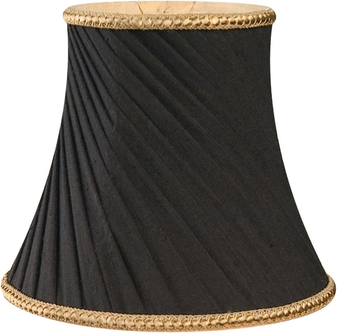 Royal Designs, Inc. CS-507BLK-6 Twisted Bell Chandelier Shade with Decorative Trim, 3 x 5 x 4.5, Black, 6-Pack