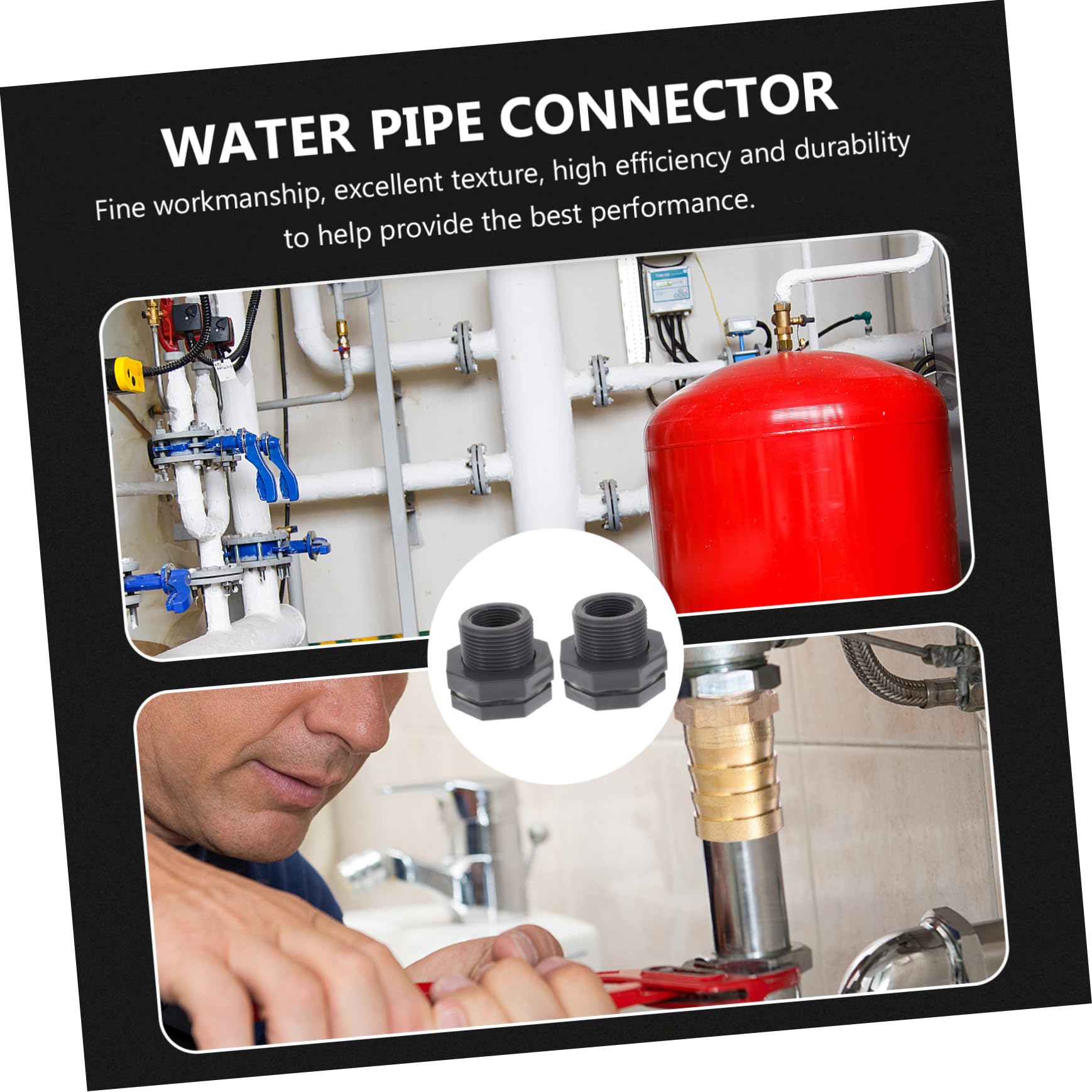 ARTIBETTER 4 Pcs Pvc Partition Connector Bulkhead Adapter Bulkhead Coupler Water Pipe Connector Pvc Pipe Fittings Bulkhead Fitting Garden Hose Fitting Water Tank Connector Bulkhead Connector