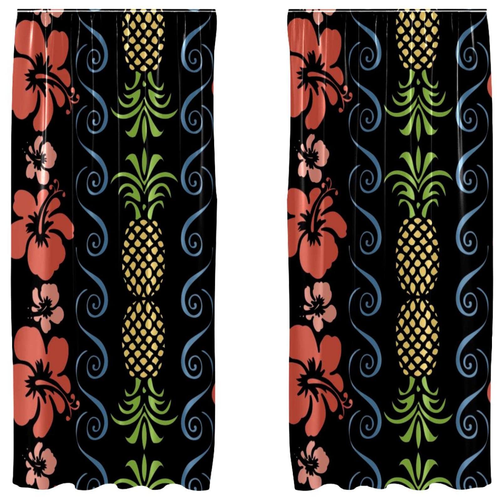 Rideaux occultants motif ananas rideau occultant chambre 140x213 tropical