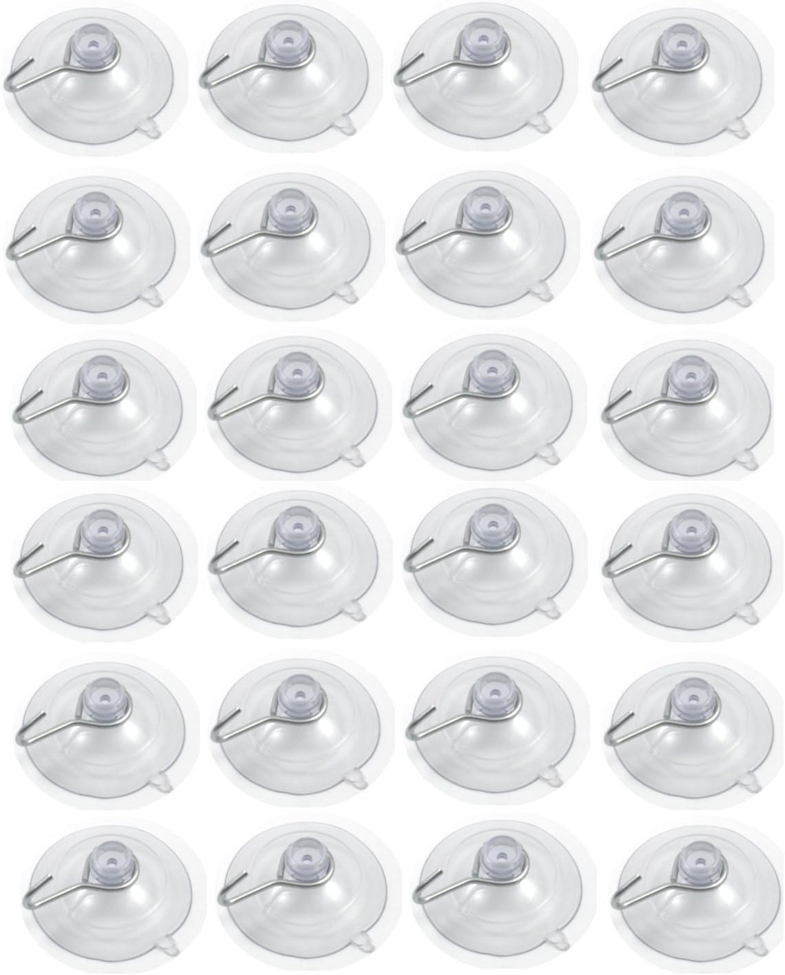 Suction Cups with Metal Hook 1 3/4 Inch 24 Pack Lot Also Includes One Suction Shower Hook