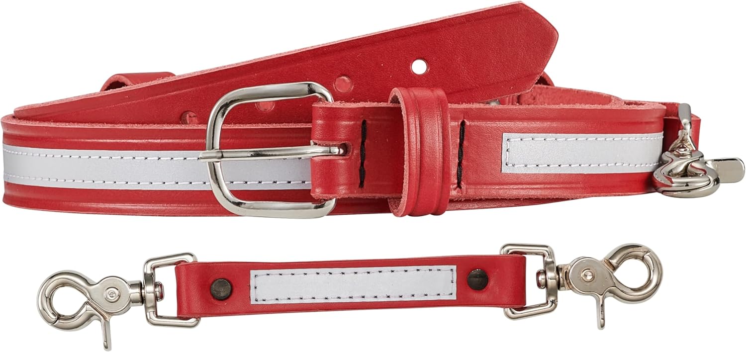 Perfect Fit Shield Wallets Firefighter Leather Bundle Radio Strap and Anti-Sway Holder Combo Kit Fireman Red Leather