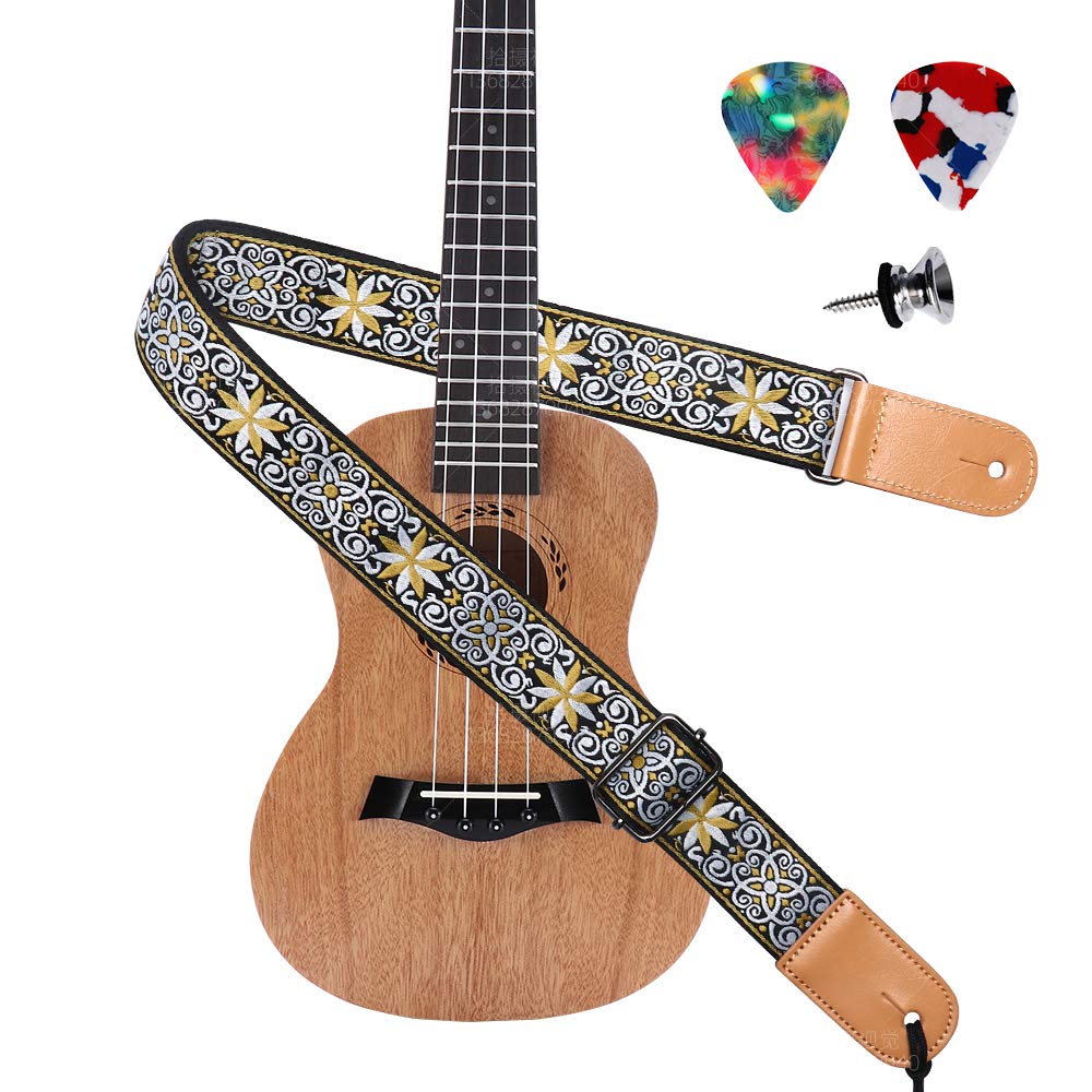 VINTAGE Ukelele Outfit-Black, Right, Tan, Ukulele (VUK20N)