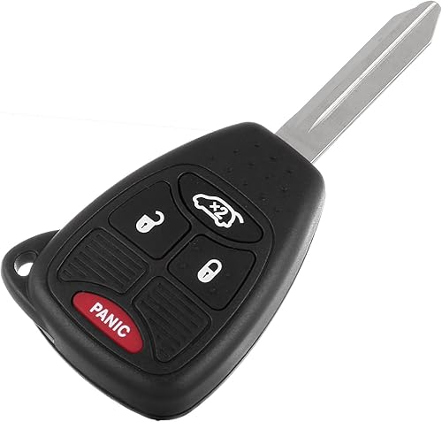 SCITOO Funda para llave de automóvil, 1 unidad, repuesto para Dodge Caliber Dodge Avenger para Jeep Patriot Wrangler 07-12, 4 botones, OHT692713AA