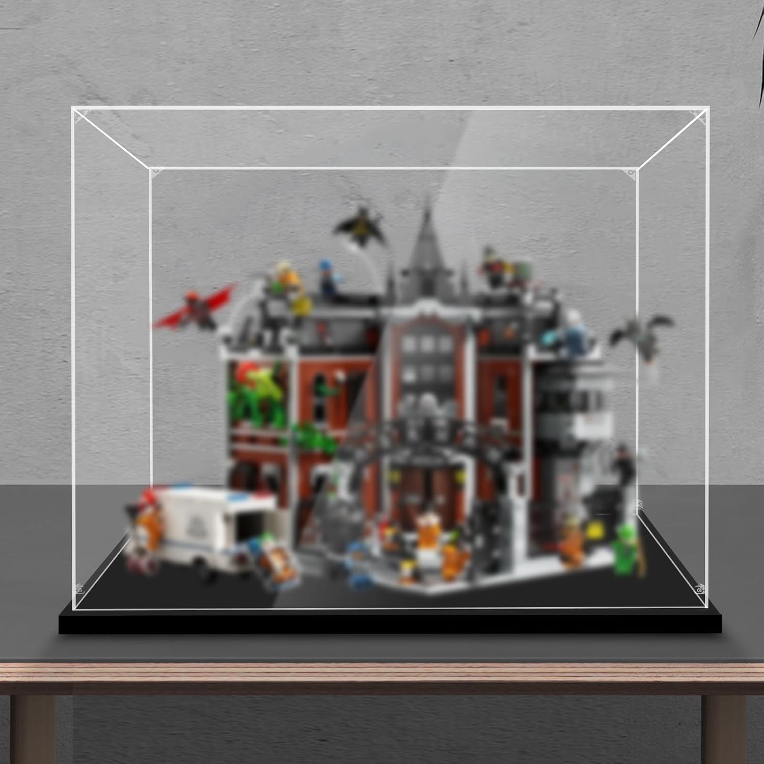 Display Case for Lego 76300 Arkham Asylum, 21061 Notre-Dame de Paris, 76294 X-Mansion or 71411 Mighty Bowser, 17.71x11.81x13.77inch (45x30x35cm)