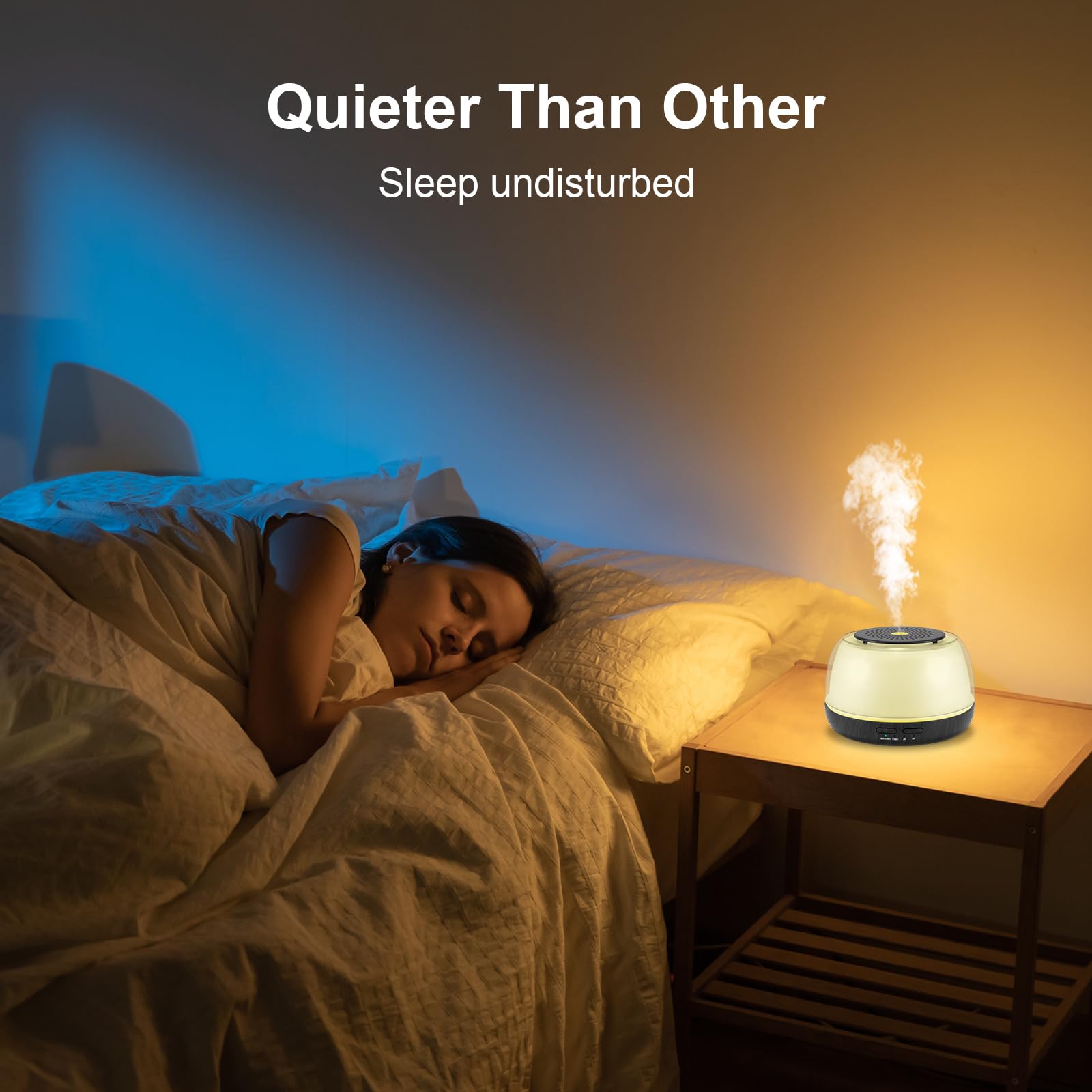 Marchred Mini diffuseur d'huiles essentielles, 300 ml, diffuseur d'aromathérapie à ultrasons avec télécommande, 4 minuteurs, 7 lumières LED changeantes de couleur, arrêt automatique, humidificateur