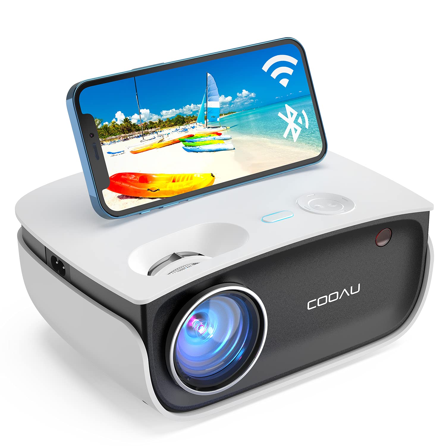 Portable Projector with WiFi and Bluetooth, COOAU A1 Supported hd 1080P Outdoor Movie Projector, Ceiling Mini Home Project...