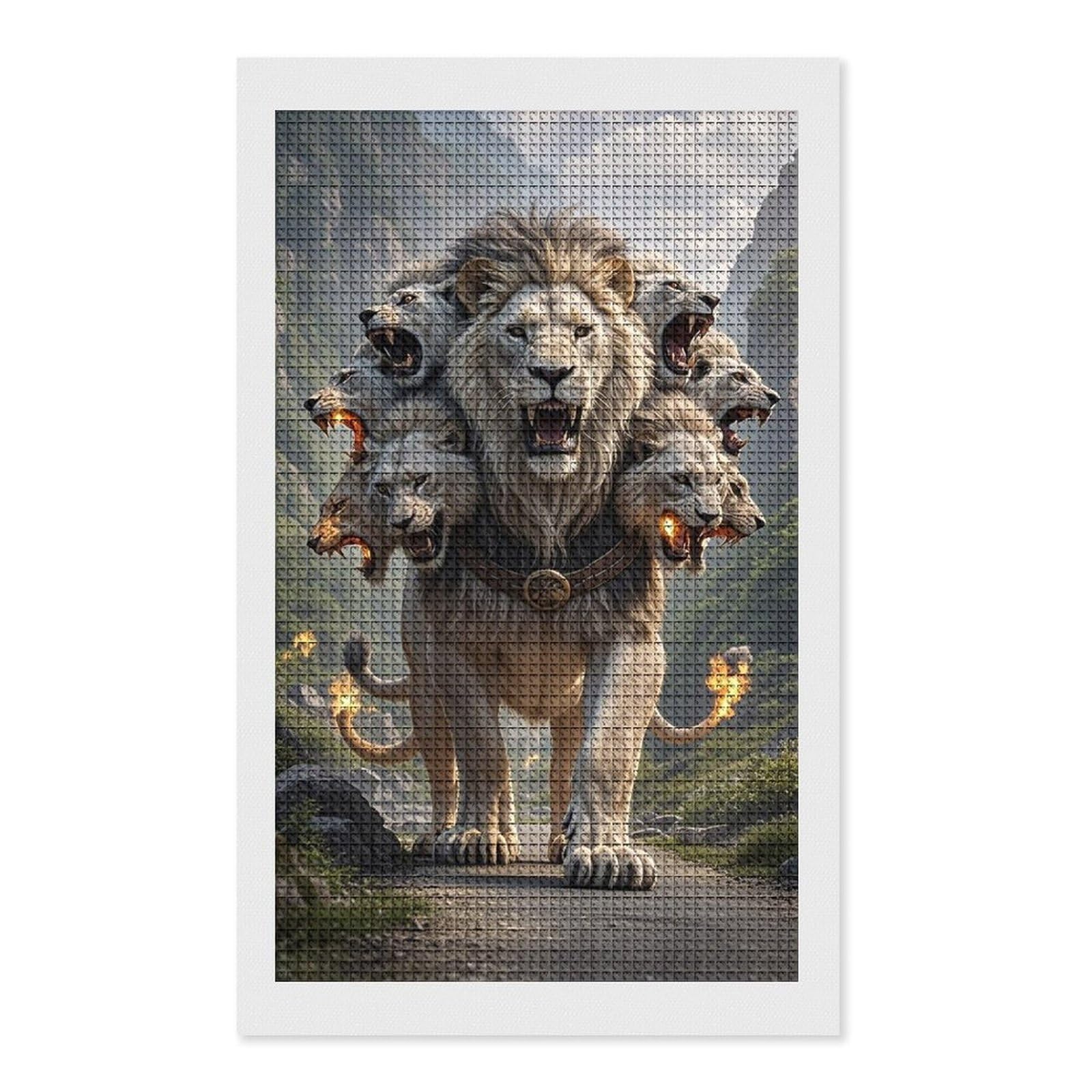 FodPand Nine Lions Diamond Painting Kits for Adults Beginners 12x20 Full Drill Diamond Art with DIY Tools Square 5D Diamonds Dots Crafts Gem Art Paint by Diamonds for Home Wall Decor Relaxing Gift