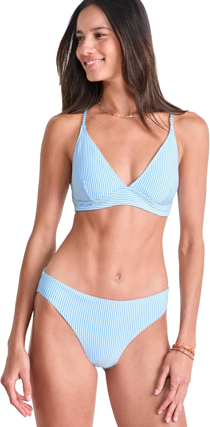 vineyard vines Women's Plunge Bikini Top Seersucker