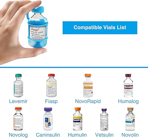 Miniatura 7 de Protector de viales de insulina, funda protectora de silicona para botellas de insulina de 0.3 fl oz (azul)