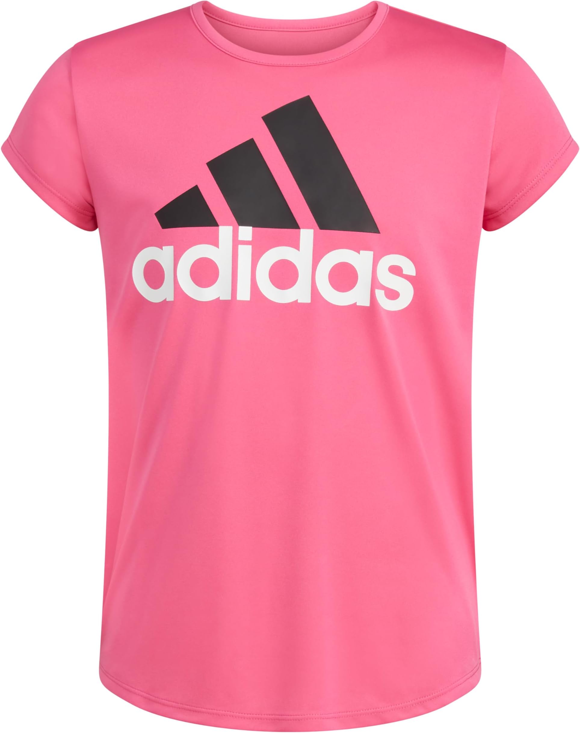 adidasGirls' Short Sleeve Cotton Scoop Neck Tee T-Shirt