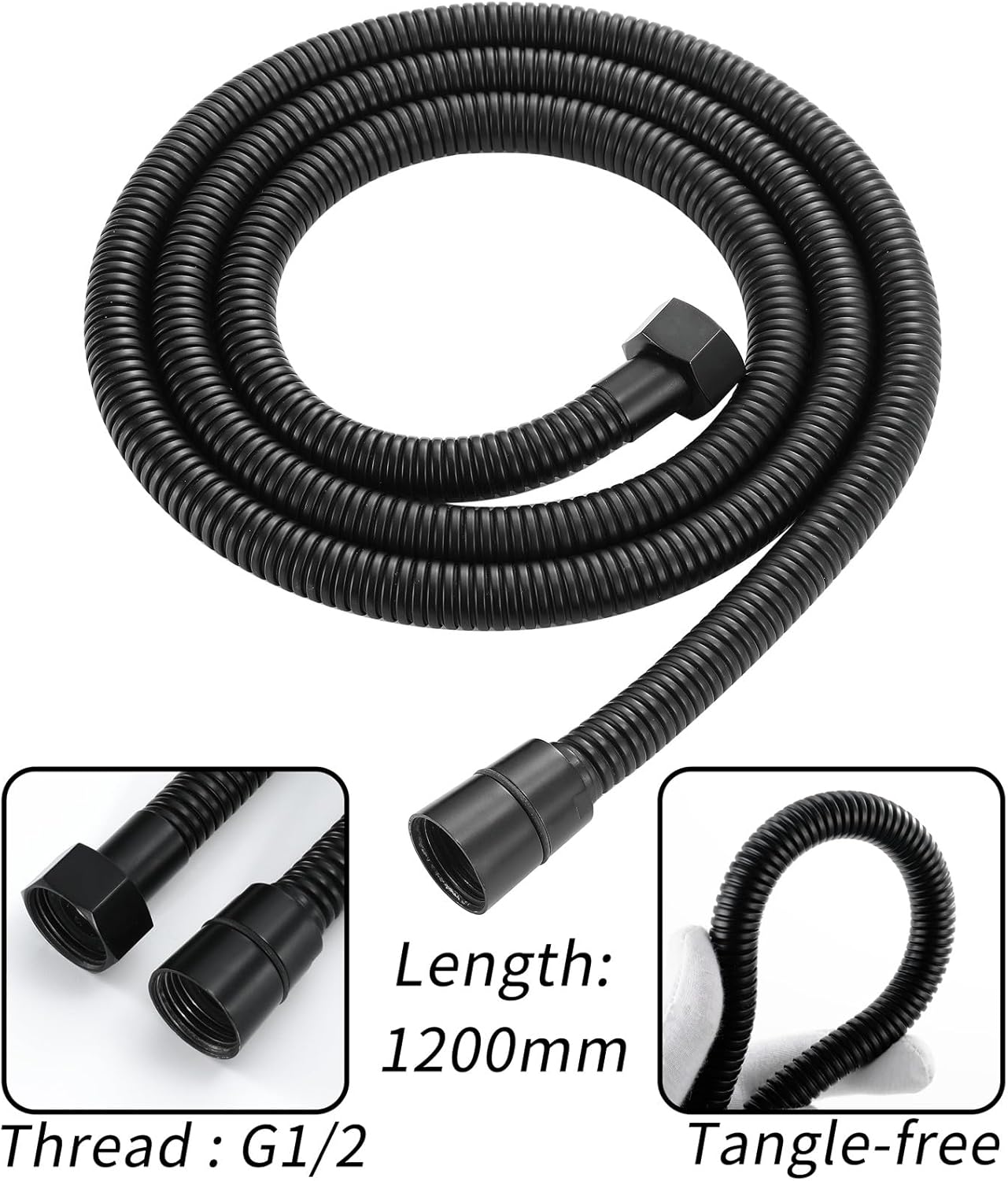 Handheld Bidet Sprayer, Wall Mounted Two Function Douche Spray, Black & Brushed Gold Finish, Circular Brassy Toilet Water Spray, Jet Spray for Toilet with Brass Angle Valve and 1.2m Hose