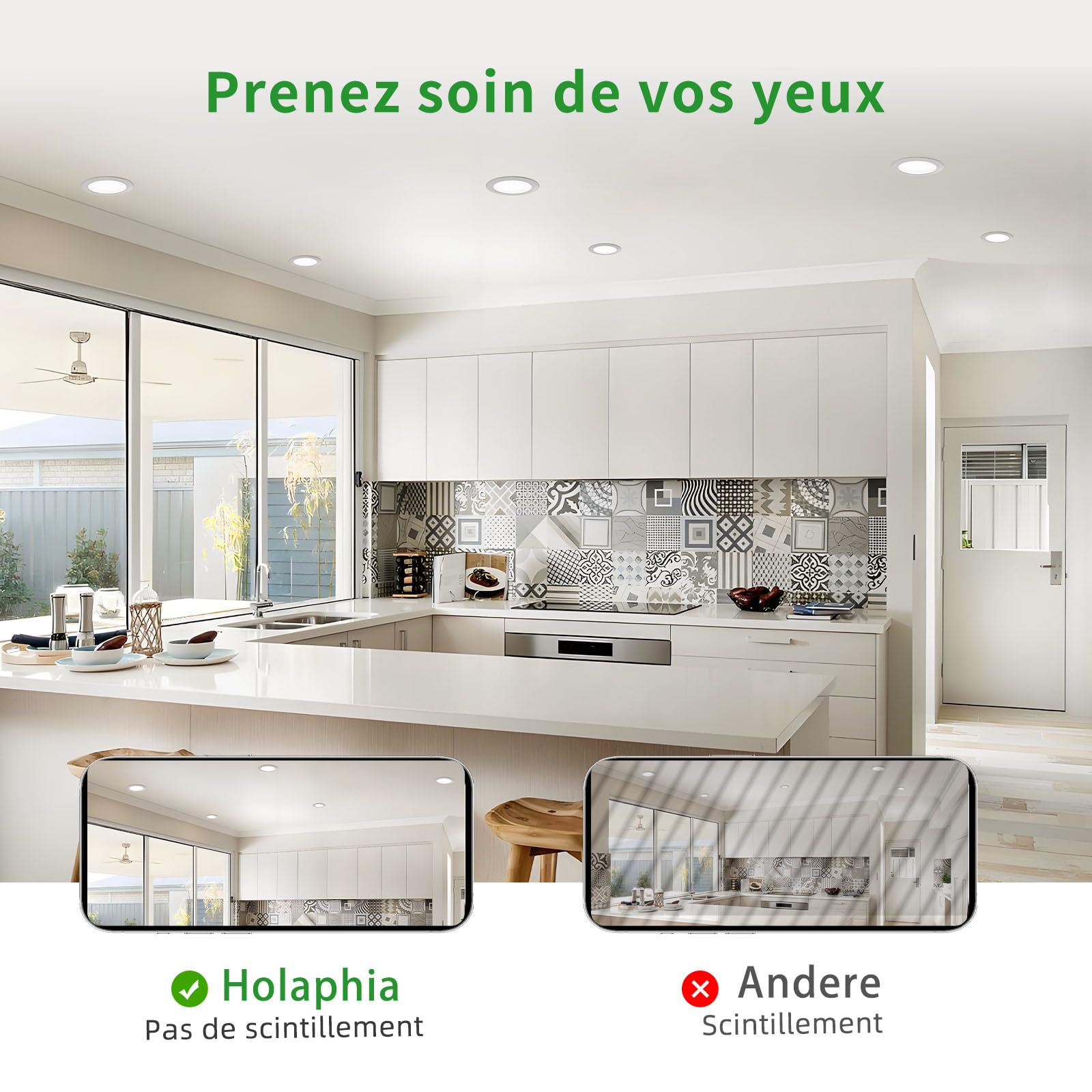 Spot LED Encastrable Extra Plat Blanc Neutre 4000K, IP44 Spot Salle de Bain 5W 450LM, Spots Encastrés LED Diamètre 70-90MM, AC220-240V, Lot de 10