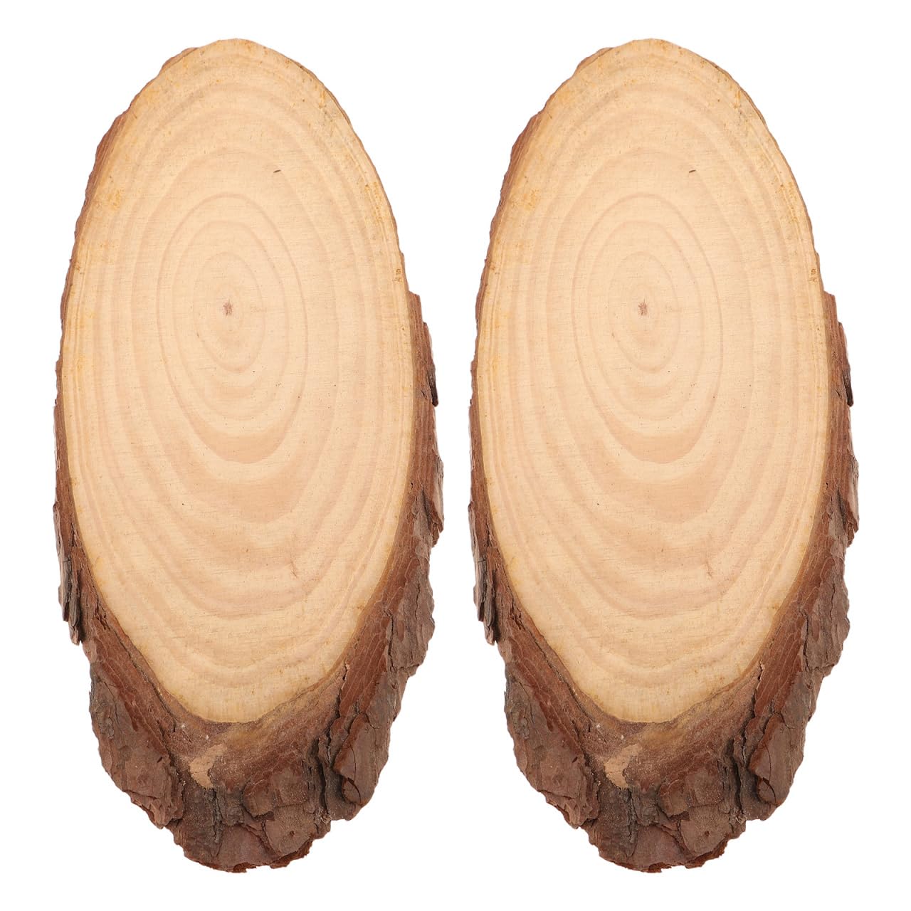 Abaodam 2 Pcs 8.5-Inch Outdoor Wooden Stepping Stones Oval Wood Pieces for Garden Path Walkway, Decorative Patio and Landscape Stones, Natural Wood Chippings for Lawn Path