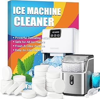 Ice Machine Cleaner, 36 Pack Ice Maker Cleaner Compatible with Frigidaire, Opal, GE Profile, Kitchenaid, Nickel Safe Scale Remover for Countertop, Nugget Ice Makers, 1-Year Supply Descaler