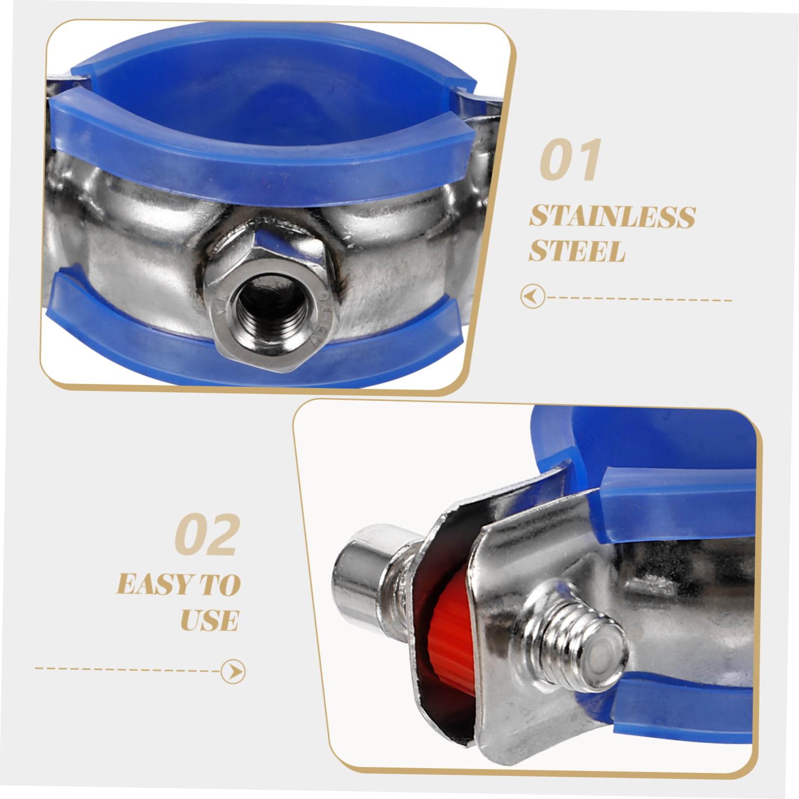 Operitacx 5 Set Fascetta Per in Acciaio Inossidabile Morsetto Per Regolabile Parete Morsetto Dell'anello Del Fascia Fascette Per Per 2 Pezzi*5