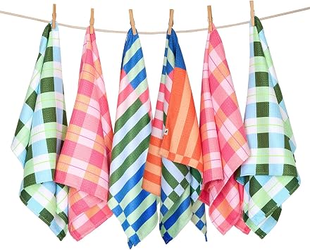 Dock & Bay Tea Towels - Quick-Drying Dish Towels in Thick Waffle Fabric - Medium Size 75x45cm, 29x17 - After Party Aperitif - Set of 6