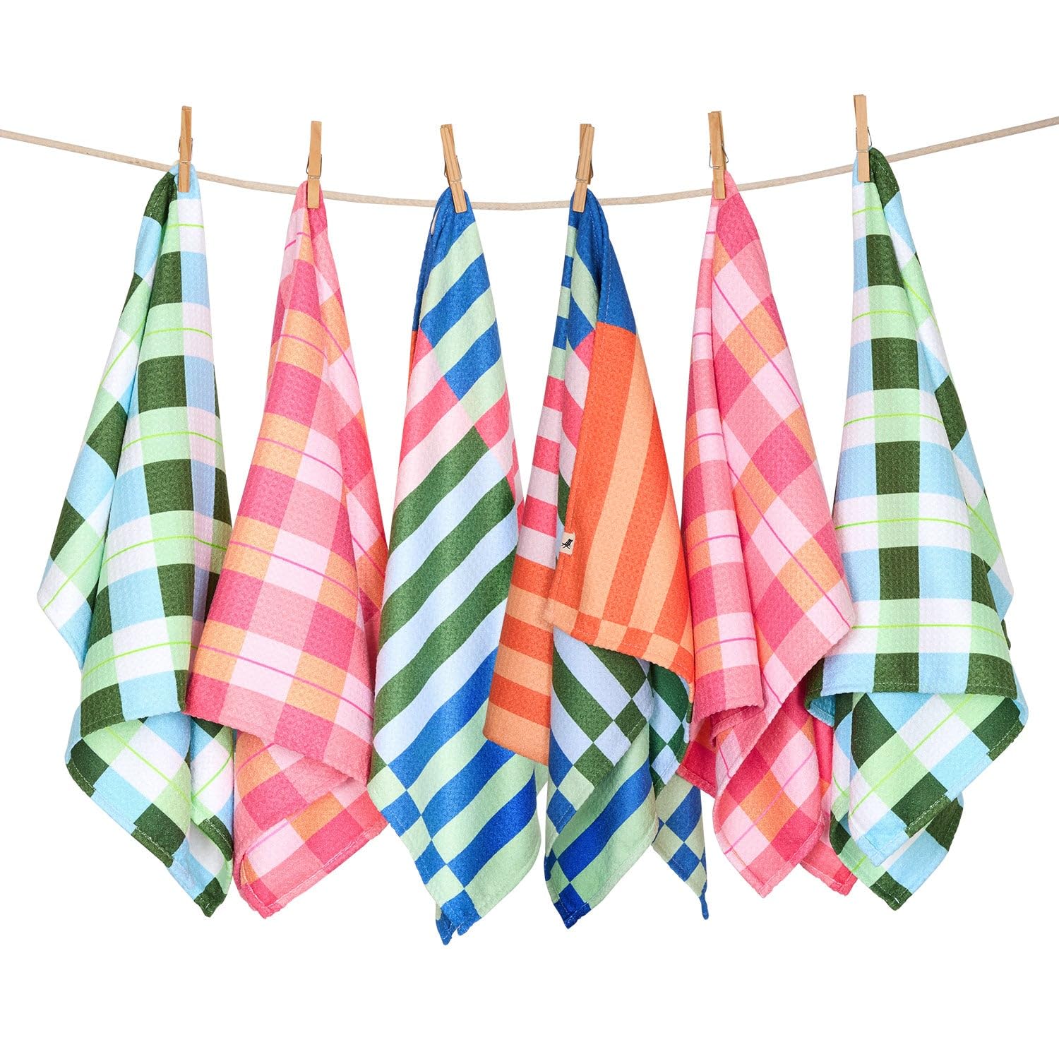 Dock & Bay Tea Towels - Quick-Drying Dish Towels in Thick Waffle Fabric - Medium Size 75x45cm, 29x17 - After Party Aperitif - Set of 6