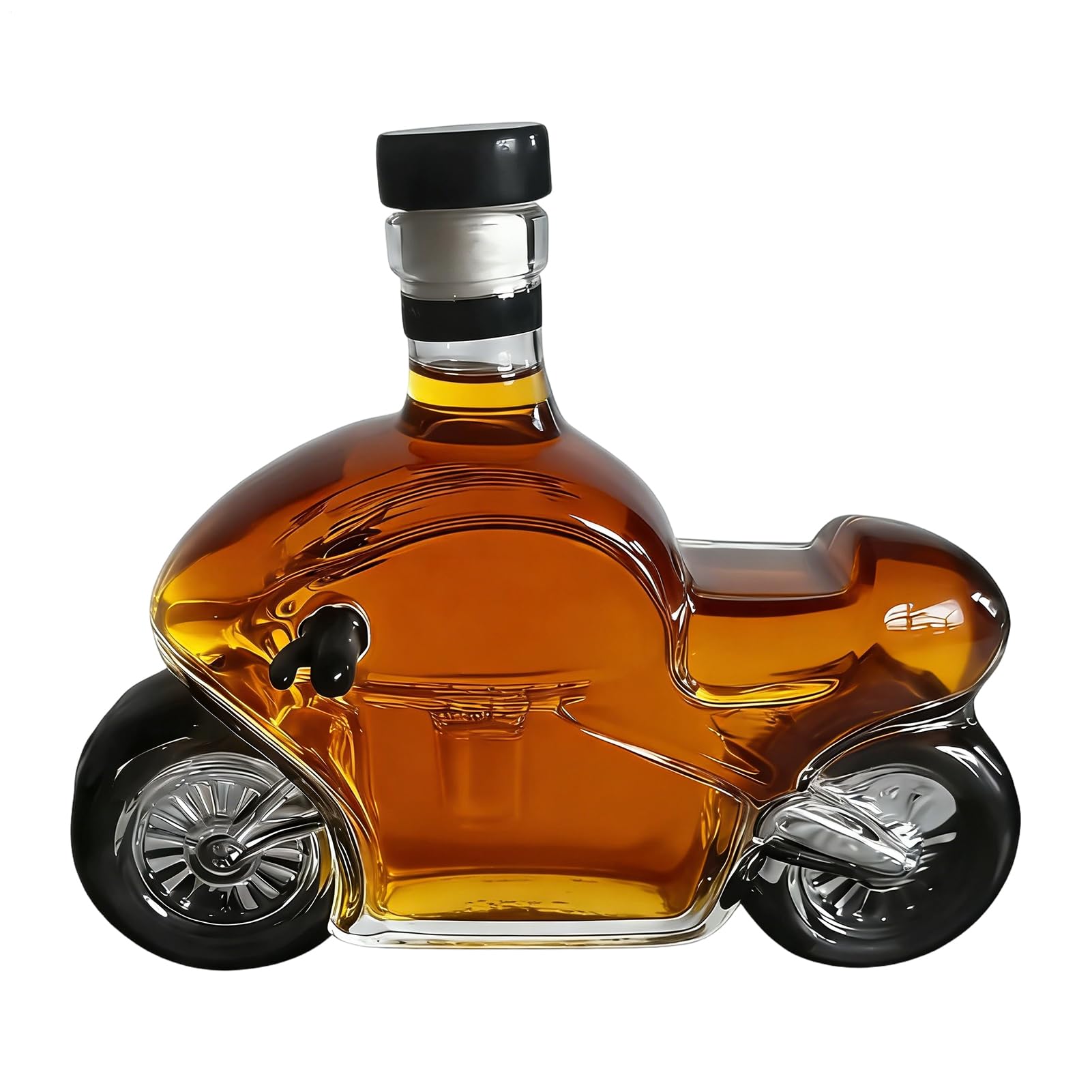 Décanter en verre pour alcool haut de gamme en forme de moto sculptée 300ml