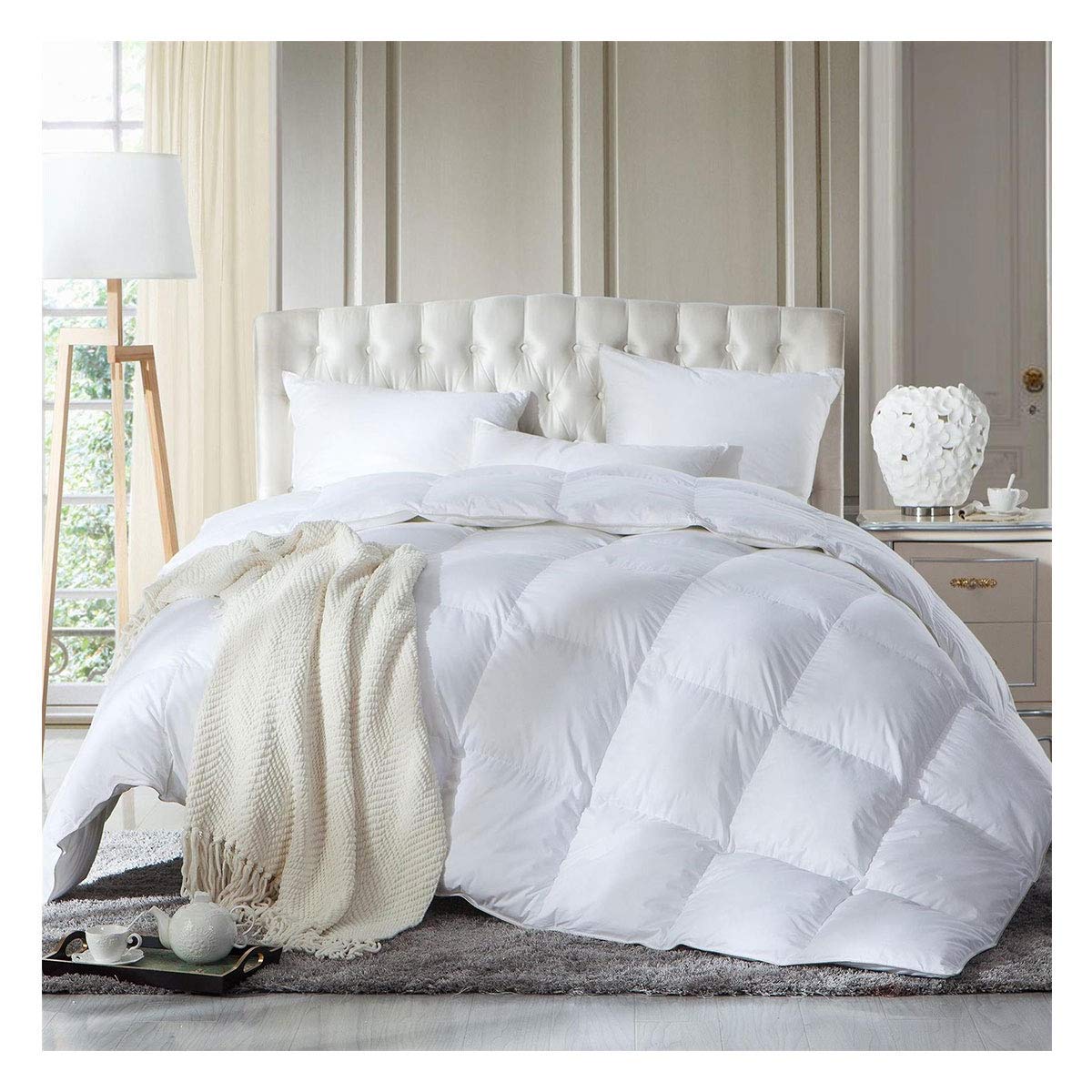 HalowayiStyle Mode Luxury Hotel Quality Duck Feather & Down Duvet, 13.5 Tog Quilt (Double)