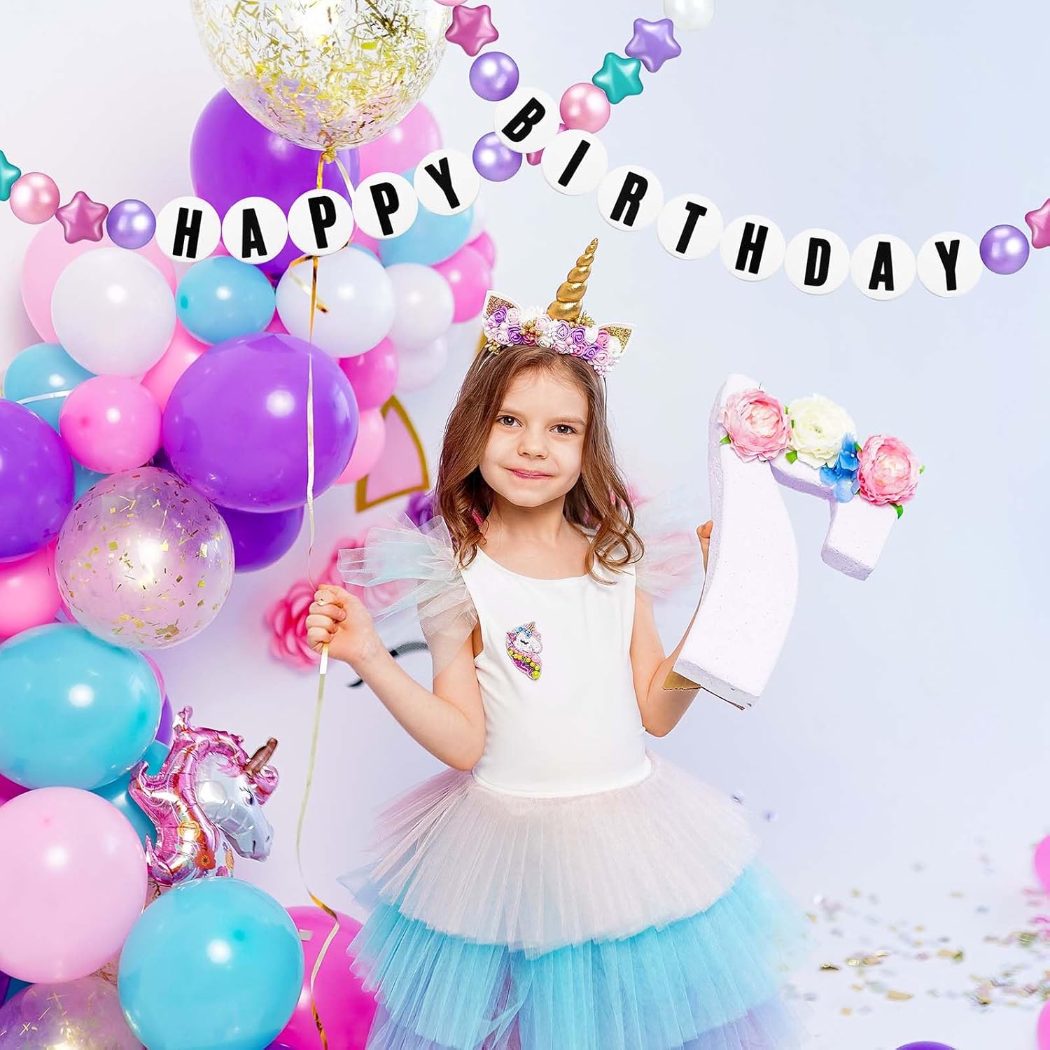 Simgoing 103 Pcs Giant Friendship Bracelet Garland DIY Graduation Birthday Jumbo Friendship Bracelet Banner Kit Famous Singer Customizable Party Wedding Decor(Pearlescent Macaron Color)