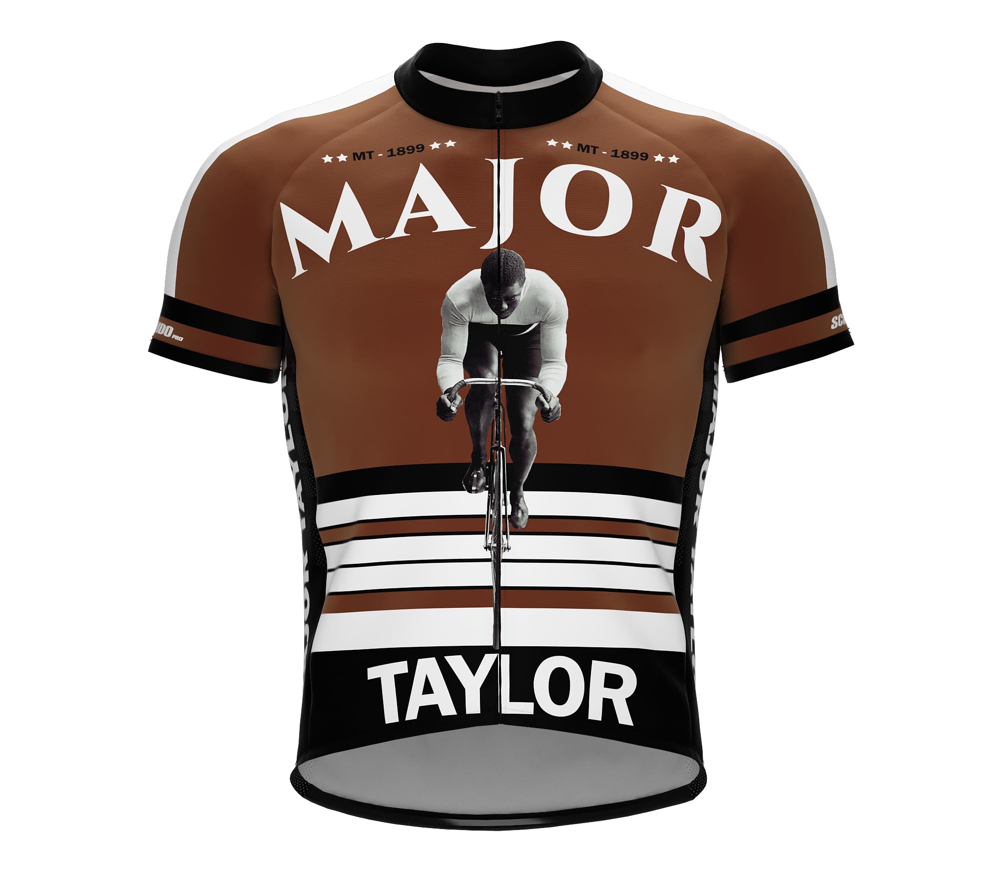 ScudoPro Major Taylor Brown Short Sleeve Cycling Jersey - Size M