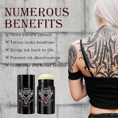 Miniatura 3 de Tattoo Aftercare - Mantequilla de bálsamo para tatuajes  Mejora de color que revive tatuajes antiguos, hidrata nuevos tatuajes, ingredientes