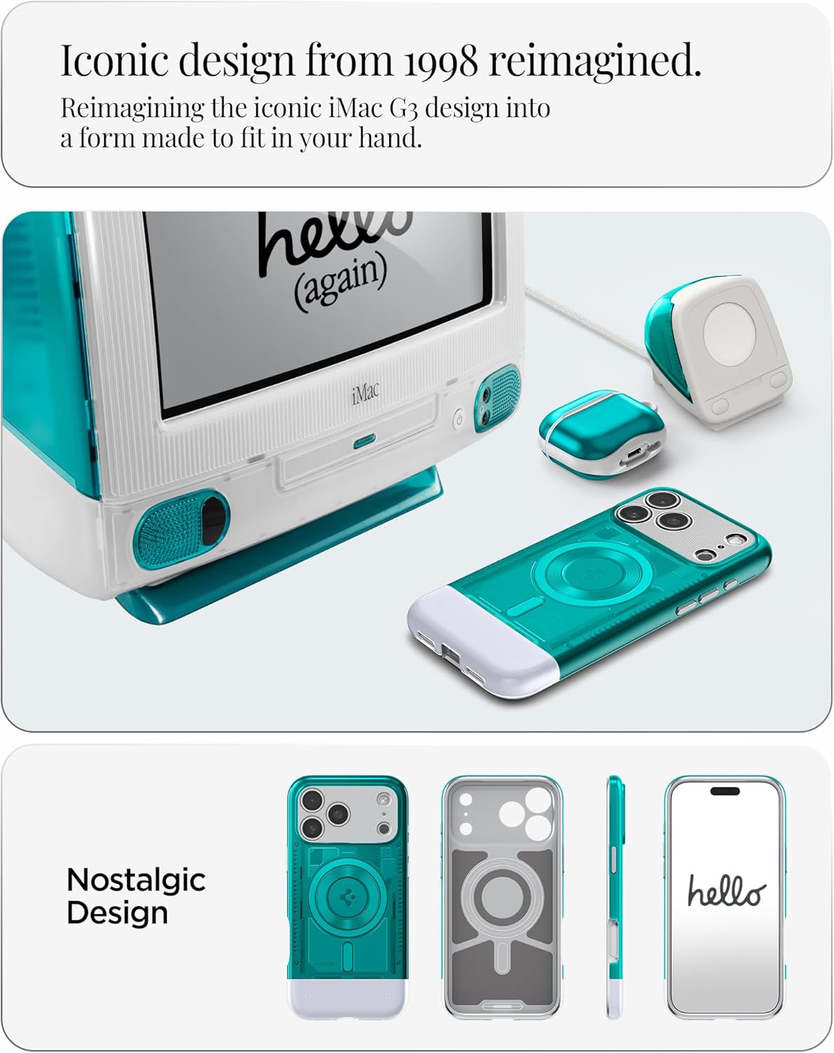 Spigen for iPhone 17 Pro Case, Classic C1 MagFit [TPU Covered Camera Control] [Compatible with MagSafe] - Bondi Blue