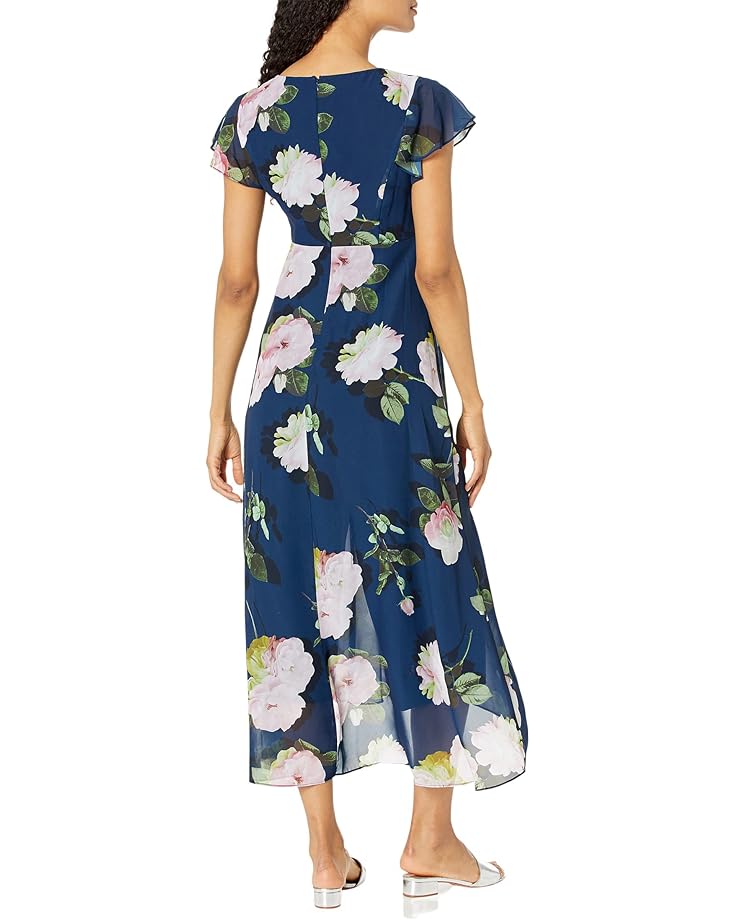 Adrianna Papell Stretch Crepe Jumpsuit with Printed Chiffon Walk Thru Overlay - #2 of 2