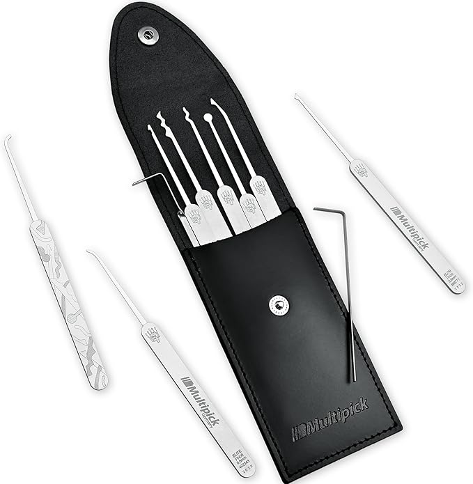 Set Grimaldelli Multipick Elite 17 Pezzi - Kit Scasso Professionale Con Custodia In Pelle
