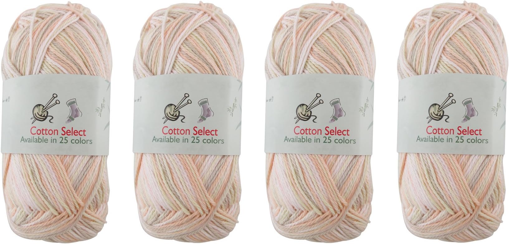 BambooMNBrand Cotton Select Yarn - 4 Pack - Summer Peach - CYCS023