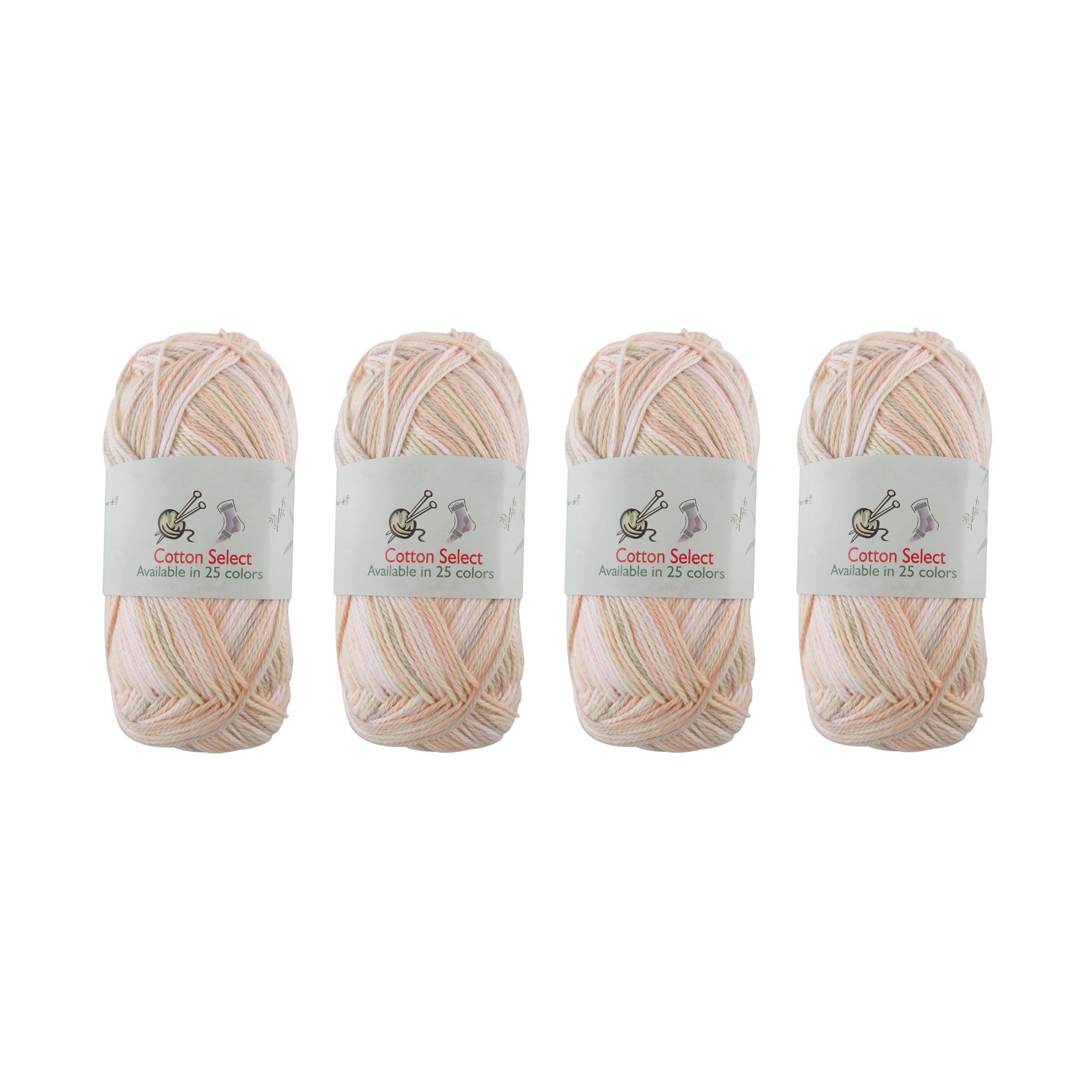 BambooMNBrand Cotton Select Yarn - 4 Pack - Summer Peach - CYCS023