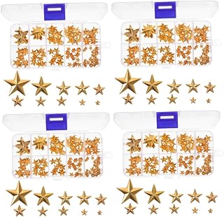 VILLCASE 600 Peças Pregos Estrela De Cinco Pontas Traje Chapéus Kit De Manicure Chapéu De Couro Mini Garra Pregos Estrela DIY Couro Nailheads Nailhead Punk Rebites DIY Acessório Rebite