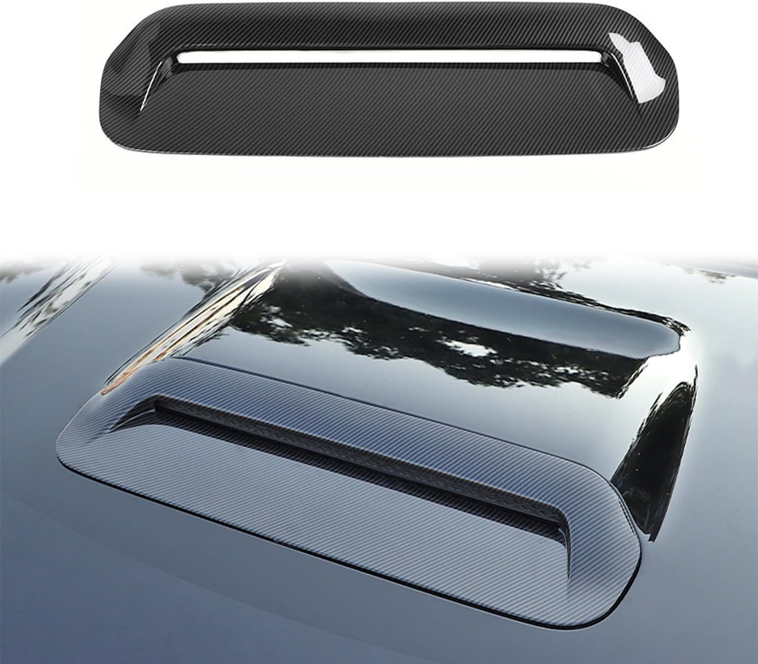 Exterior Car Accessories Fit for Toyota 4Runner 2010-2023 Front Hood Scoop Vent Cover Bonnet Trim ABS Carbon Fiber Grain 1pc
