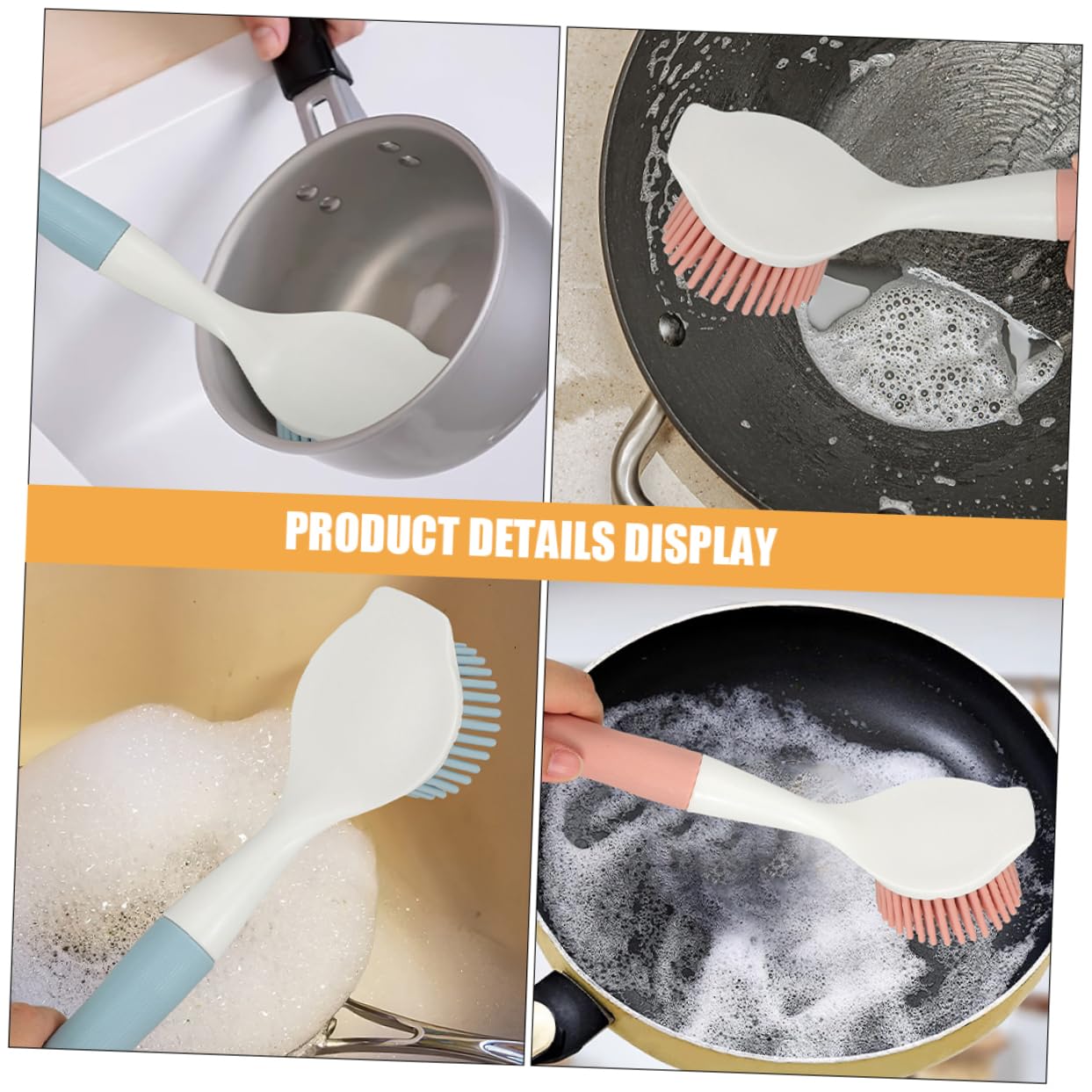 Beaupretty 6piezas Cepillo De Cocina Antideslizante para Fregar y Sartenes para Limpieza De Utensilios De Cocina y Vajilla
