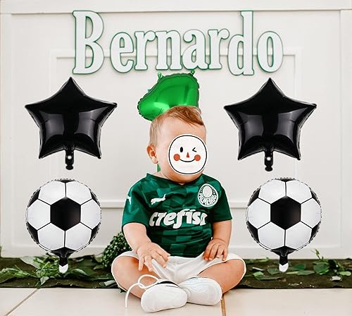 Miniatura 4 de Globos de fútbol para el primer cumpleaños para niños, suministros de fiesta de cumpleaños de fútbol, decoraciones de fiesta de fútbol para la Copa