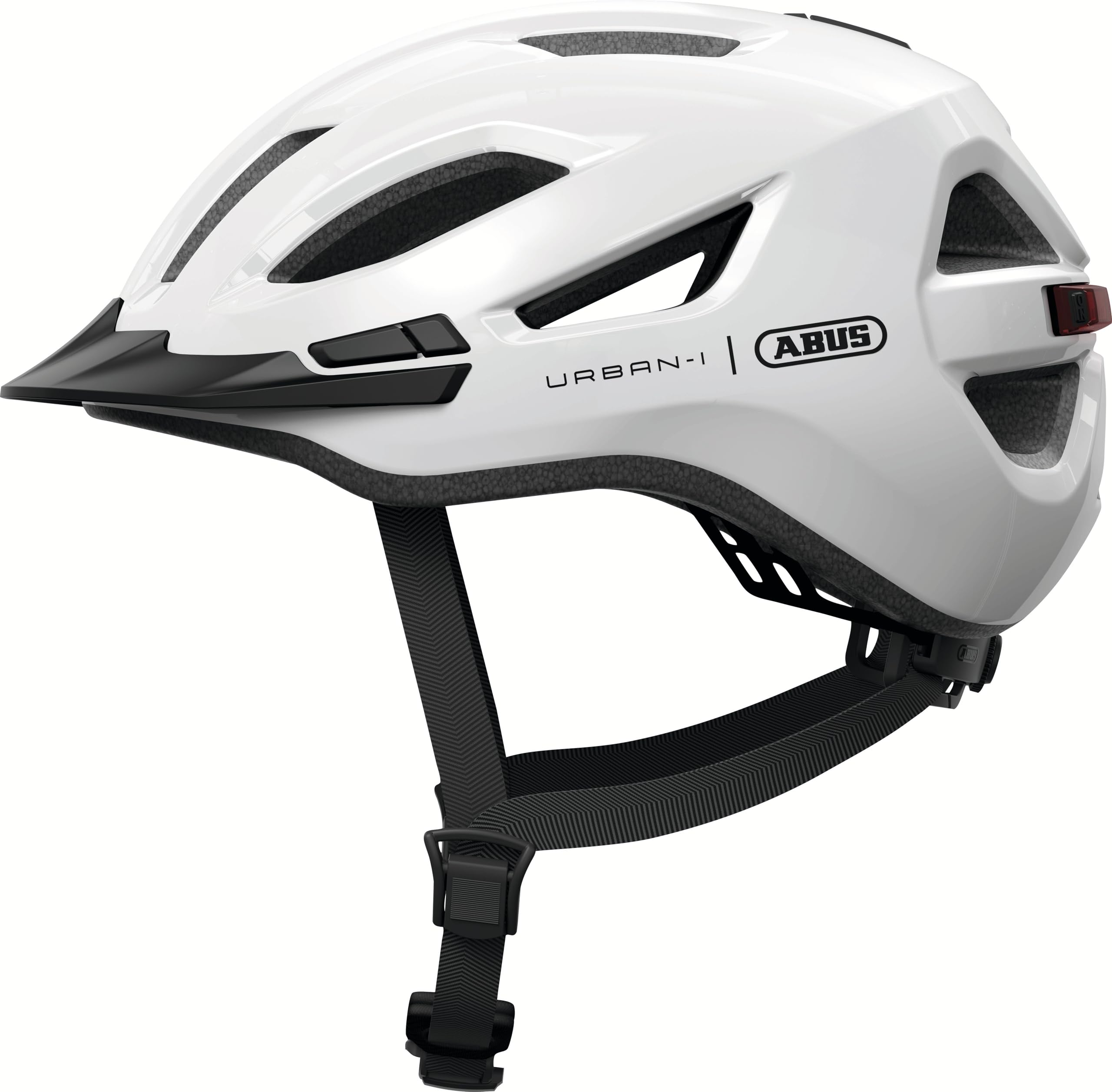 ABUS Urban-I 4.0 - Casco de Bicicleta con luz Trasera Recargable, 2 Modos de luz, Paraguas, Apertura de Trenza y Cierre magnético, para jóvenes, Mujeres y Hombres
