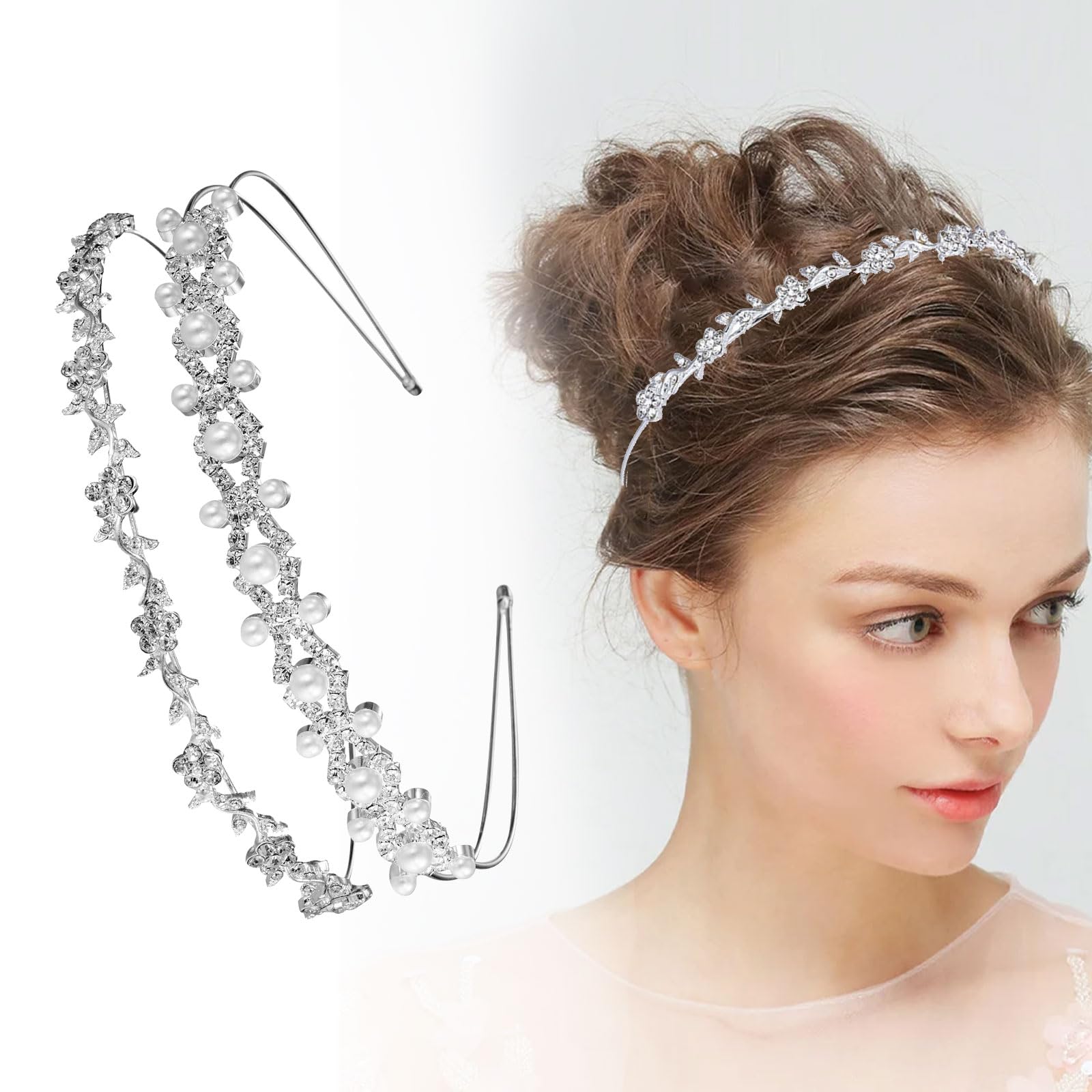 Slhandmade el yapımı renkli Rhinestones kristal inciler gelin tacı kafa düğün ne