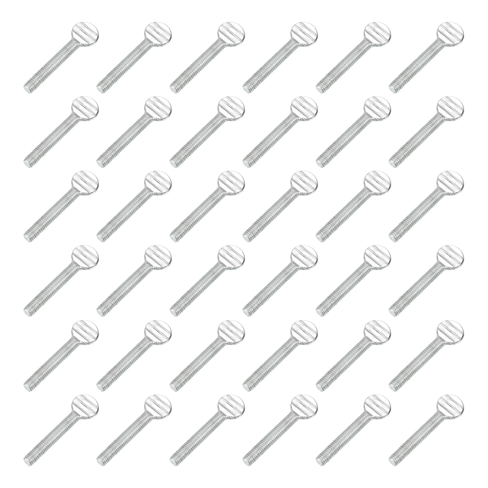 MECCANIXITY 40 Pcs M5x30mm Thumb Screws, Solid Iron Spade Head Fully Thread Galvanized Finger Racket Screw Bolts Fasteners for Home, Electronic, Machine