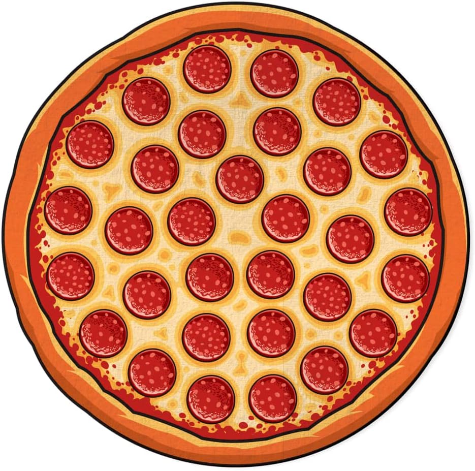 BigMouth Inc Giant Beach Blanket, Fun Summer Beach Towel, Large Size for Kids Teens & Adults, Quick Dry Microfiber Material - Pizza, 5 Feet Wide