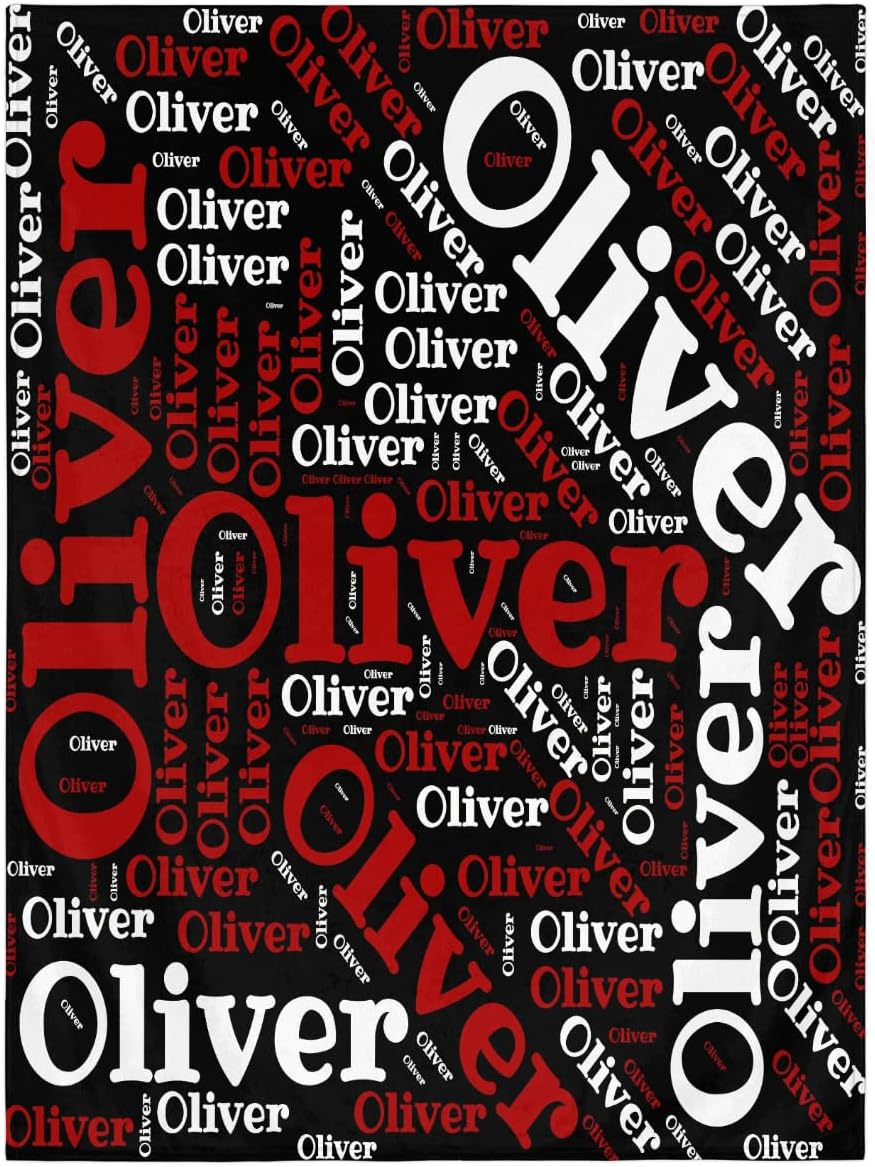 Personalized Baby Blankets for Girls Boys, Custom Baby Blanket with Name Swaddle Toddler Fleece Blanket Personalized Gift Red White Black Text