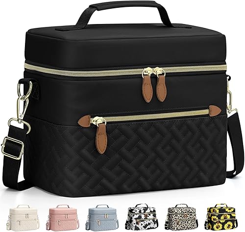 Capolo Lonchera para mujeres, hombres y adultos, lonchera aislada, a prueba de fugas, con correa extraíble, lindas bolsas de almuerzo térmicas,