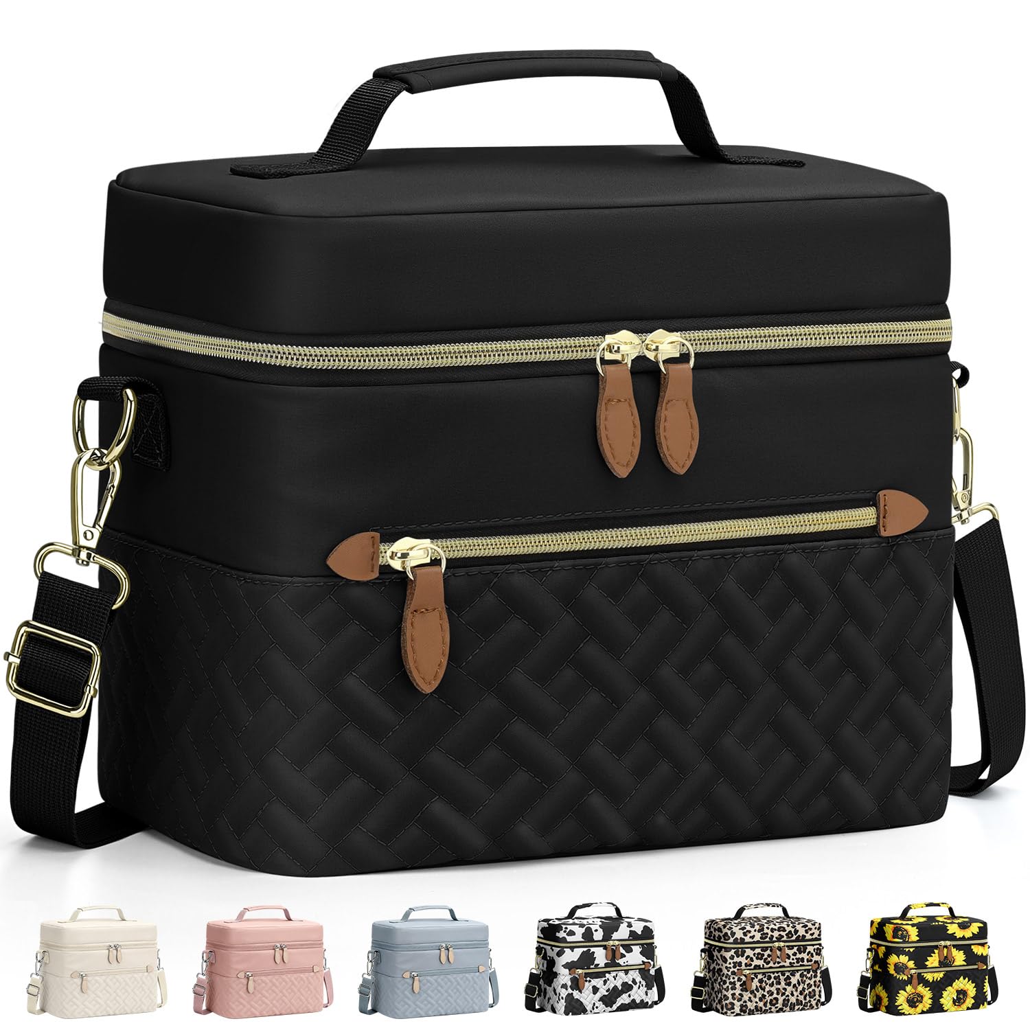 Capolo Lunch Box for Women Men Adults Insulated Lunch Bag Leakproof Lunch Cooler Box with Removable Strap Cute