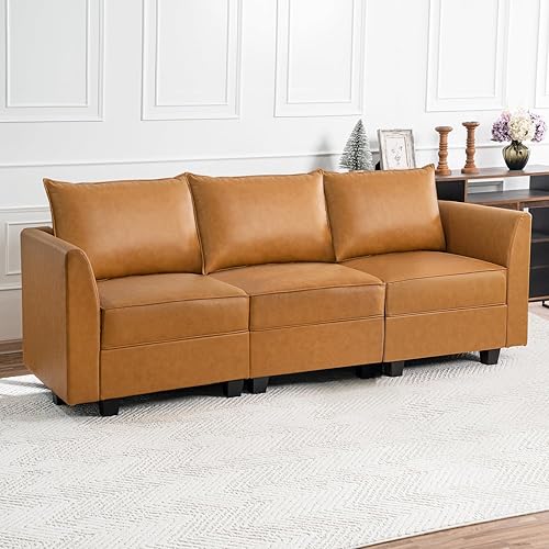 Naomi Home Elizabeth Modern DIY Collection Caramel/Air Leather/Sofa