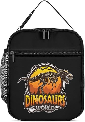 Dinosaurs World Emblem Insulated Lunch Bag for Women Men Reusable Lunch Box Tote Bag for Work Travel