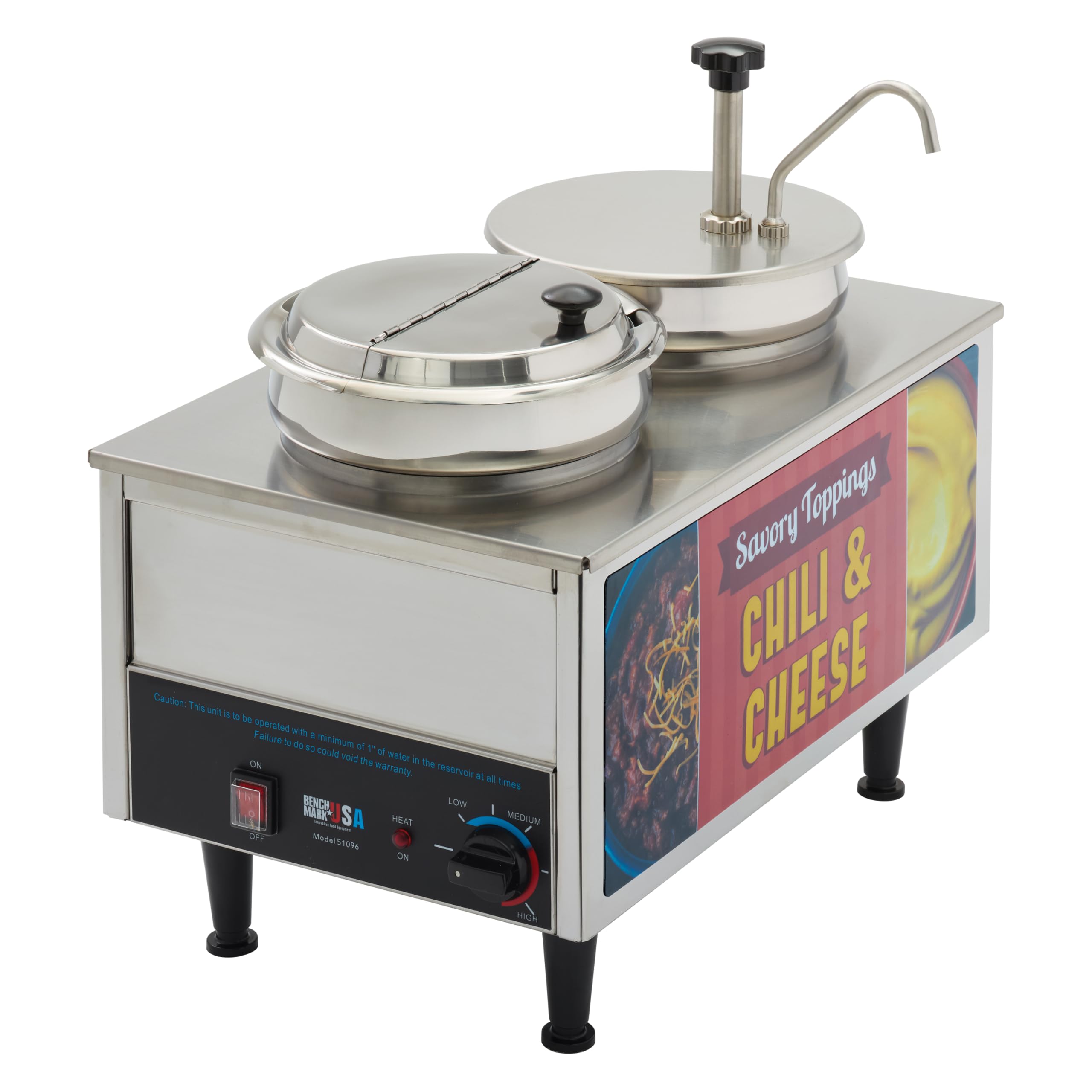 51073A Chili and Cheese Warmer Model Number by Benchmark USA – 7.0 quarts, Stainless Steel, Steel, Model 51073AA
