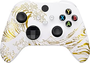 eXtremeRate The Great Golden Wave Off Kanagawa - White Housing Shell for Xbox Series X & S Controller Model 1914, Custom Replacement Cover Faceplate for Xbox Core Controller - Controller NOT Included