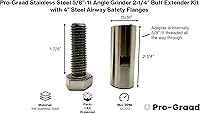 Vista 3 de Kit de extensor de pulido de amoladora angular de acero inoxidable de 5/8 "-11, rueda de pulido de vías respiratorias eje de extensión de 2-1/4
