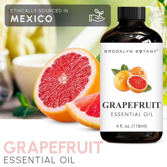 Brooklyn Botany Grapefruit & Eucalyptus Essential Oils 4 Fl Oz (Pack of 2) 100% Pure & Natural Refreshing & Invigorating Aromatherapy Blend