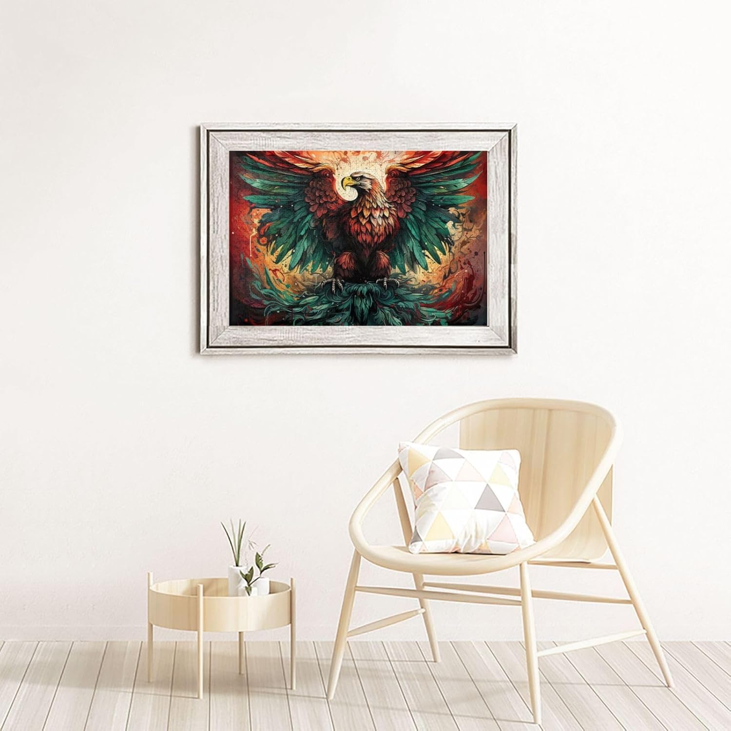 1000 Piece Jigsaw Puzzle Eagle Mexican Mexico Flag Abstract Cool Wood Puzzle for Adults Teens Family Game Educational Toys Gifts