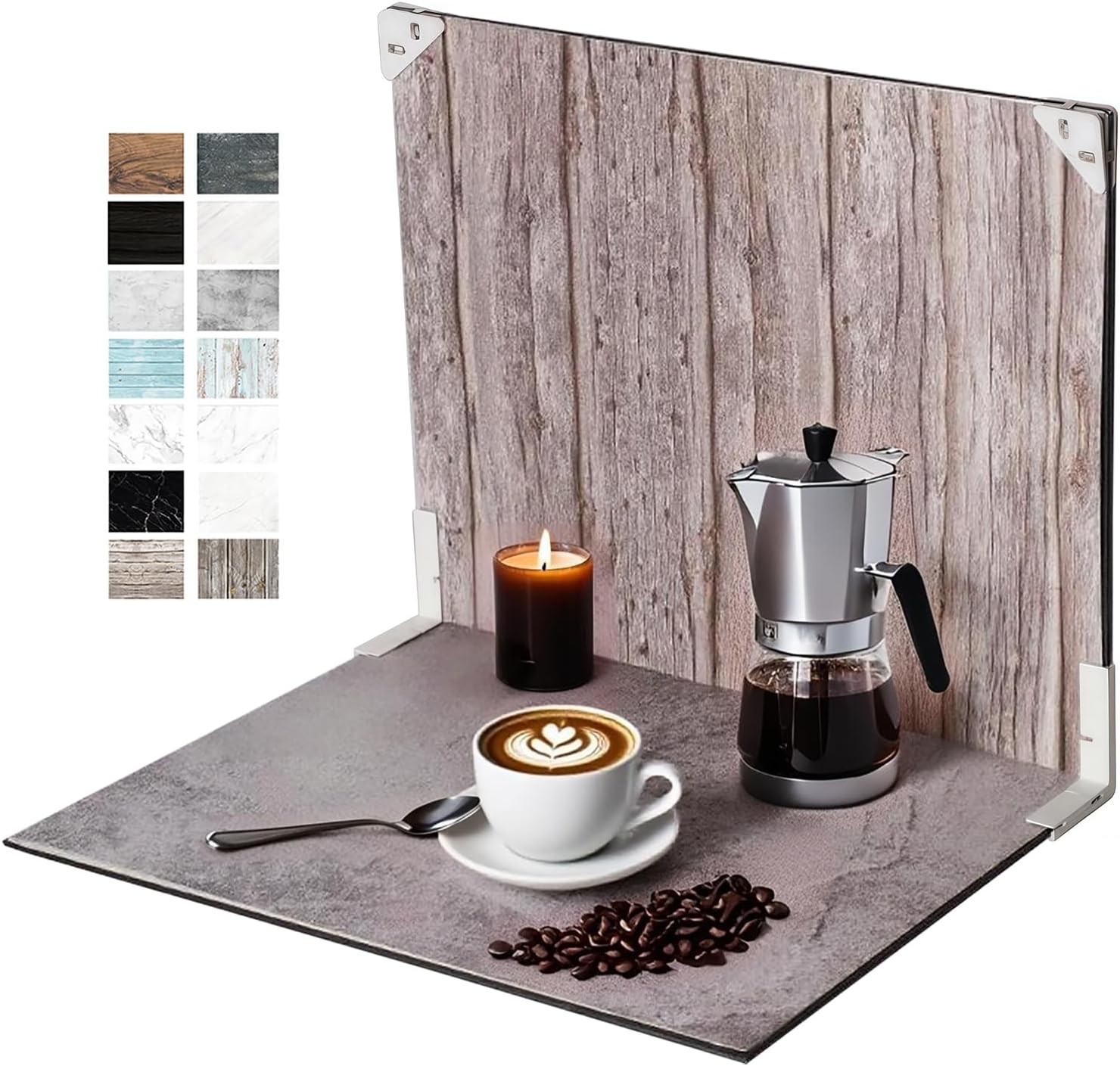 Food Photography Photo Backdrops Board: 7Pcs 12Patterns Product Background Table Top Kit - Flat Lay Props for Jewelry.(Medium Size 16.6x13.3in)…